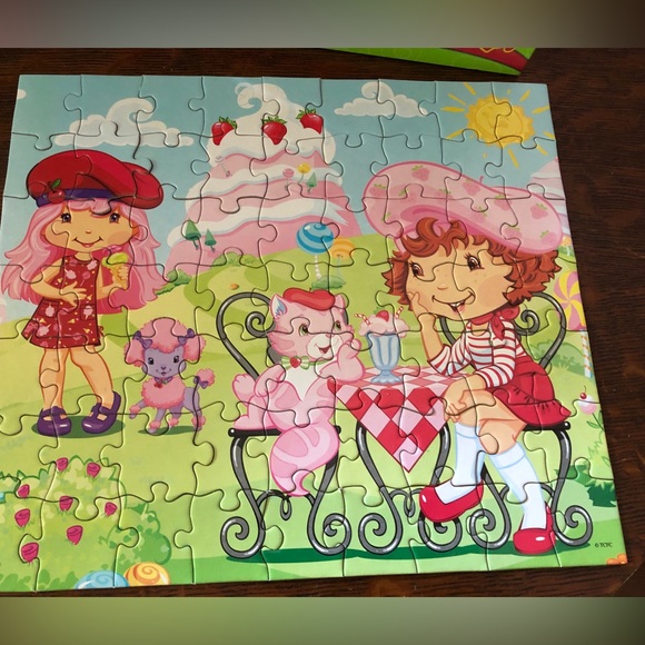 3 Jigsaw Puzzles, 5 & up, SpongeBob, Strawberry Shortcake, Dogs Cats Rabbits etc - Picture 7 of 8